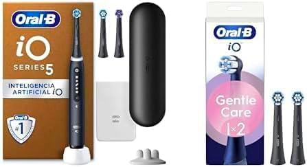 Oral-B iO 5 Cepillo De Dientes Eléctrico Negro Con Estuche De Viaje + 5 Cabezales De Recambio Negros Oral-B iO