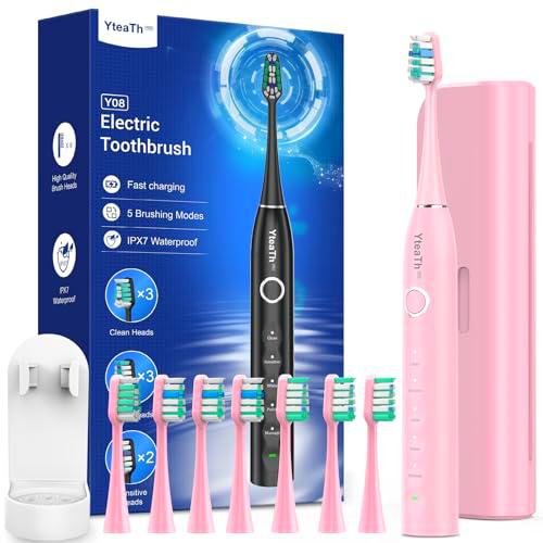 Cepillo de Dientes Eléctrico Sónico Adultos Infantil con 8 Cabezales