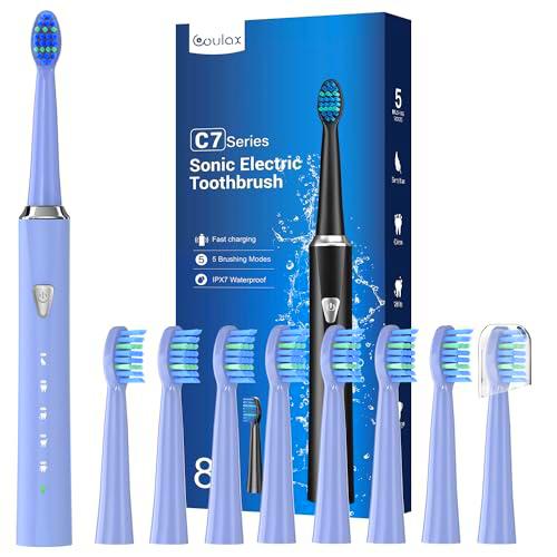 Cepillos de Dientes Electricos Sónico Adultos y Infantil- Cepillo Electrico con 8 Cabezales