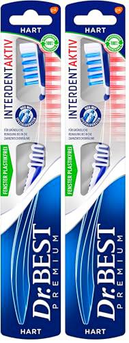 Dr.BEST Interdent Aktiv - Cepillo de dientes duro (1 unidad) para una limpieza profunda hasta los espacios interdentales (Paquete de 2)