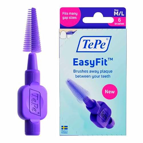 TePe EasyFit Cepillo Interdental, Lila, Talla M/L, Pack de 6