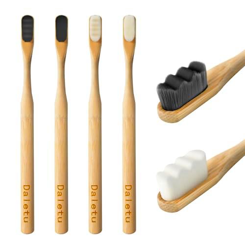 Daletu Cepillo de Dientes Bambu 4 Palos, 20.000 Nano Cerdas Ultrasuaves