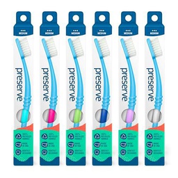 Preserve Personal Care Medium Preserve 6 Pack Toothbrushes Assorted Colors 222433 by Frontier Natural Products Co-op