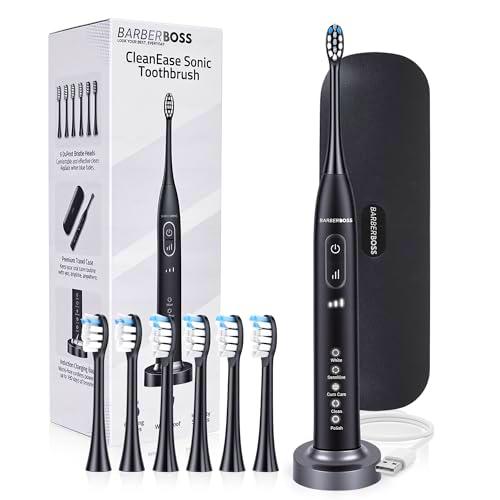 BarberBoss Sonic Cepillo de dientes eléctrico recargable para adultos