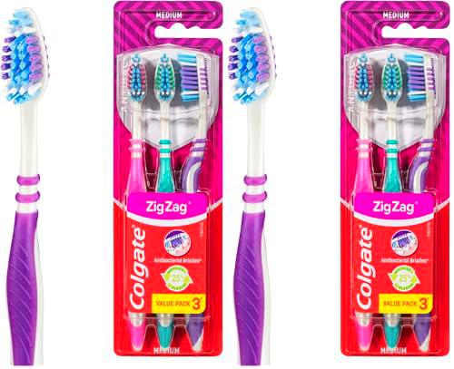 Cepillo de dientes Colgate zigzag, Multicolor, Triple Pack (Paquete de 2)