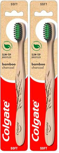 Colgate Cepillo de dientes manual de cerdas suaves de carbón de bambú