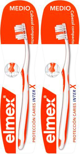 Elmex InterX Protección Caries Cepillo de Dientes Dureza Media
