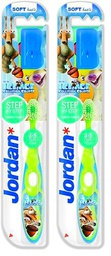 Jordan - Cepillo de dientes para niños (3-5 años), colores surtidos (Paquete de 2)