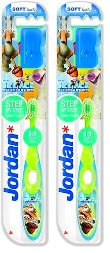 Jordan - Cepillo de dientes para niños (3-5 años), colores surtidos (Paquete de 2)