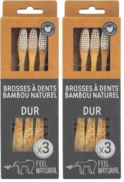 Feel Natural - Juego de 3 cepillos de dientes, dureza (Paquete de 2)