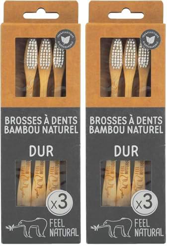 Feel Natural - Juego de 3 cepillos de dientes, dureza (Paquete de 2)