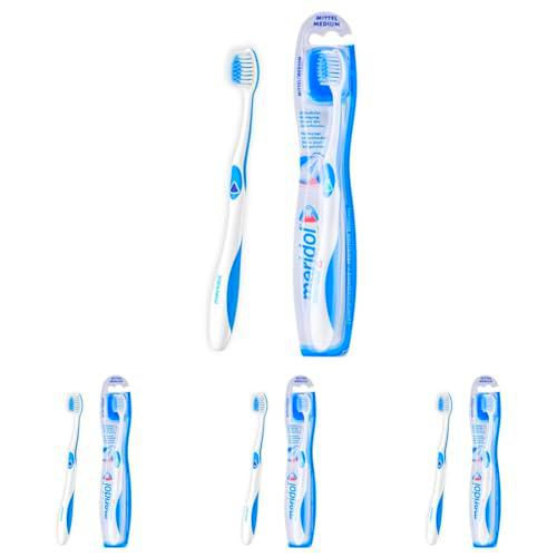 Meridol - Cepillo de dientes, dureza media (Paquete de 4)