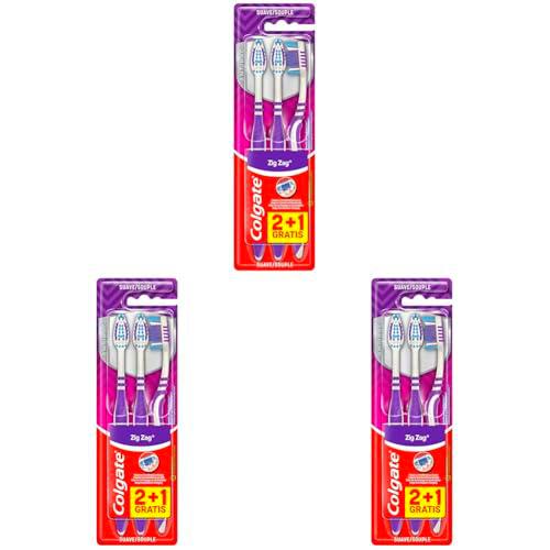 Colgate Cepillo Zig Zag Suave, Es, 0, 3 Unidad (Paquete de 3)