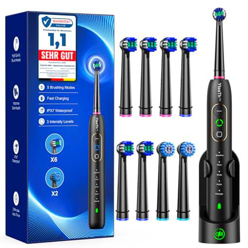 Cepillos de dientes eléctricos giratorios para adultos y niños con 8 cabezales (2 tipos)
